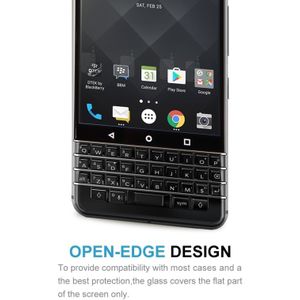 Voor BlackBerry Keyone 0.3mm 9H oppervlaktehardheid 2.5D explosieveilige zeefdruk volledige scherm getemperd glas scherm Protector(Black)