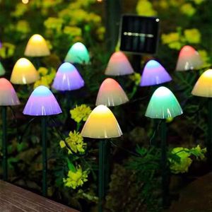 3.8m 10 LED's Solar Mushroom Lawn Light Outdoor Waterdichte Tuin Villa Landschap Decoratieve String Lights (kleurrijk licht)