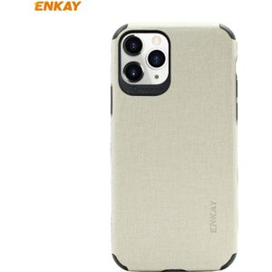 Voor iPhone 11 Pro ENKAY ENK-PC032 Business Series Denim Texture PU Leather + TPU Soft Slim Case Cover (Beige)