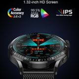 HD2 1 32 inch hartslagdetectie Smart Watch (zilver + leer)