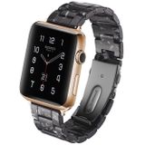 Eenvoudige mode hars horlogebandje voor Apple Watch serie 5 & 4 44mm & serie 3 & 2 & 1 42mm (zwarte bloem)
