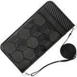 Crossbody Football Texture Magnetic PU Phone Case For iPhone 12 Mini(Black)