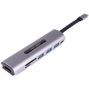 V157A 7 in 1 USB-C/type-C naar PD + USB 3 0 x 3 + SD + TF + HDMI-poorten HUB docking station & Card Reader