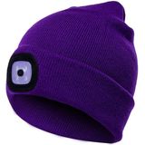 Unisex warme Winter polyacrylonitryl brei Hat volwassen hoofd Cap met 4 LED-Lights(Purple)