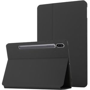 Voor Samsung Galaxy Tab S7 SM-T870 / T875 Dual-vouwen Horizontale Flip Tablet Lederen Case met Houder & Sleep / Wake-up Functie (Zwart)