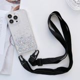 Lanyard Glitter Epoxy Clear Phone Case voor iPhone 12 mini