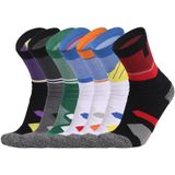 Basketbal sokken dikke handdoek bodem hoge buis sokken (zwart grijs)