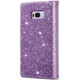 Voor Samsung Galaxy S8+ Multi-card Slots Starry Sky Laser Carving Glitter Zipper Horizontale Flip Lederen Case met Holder & Wallet & Lanyard(Paars)