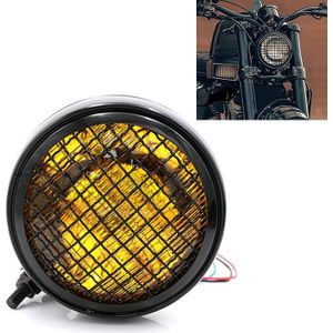 Motorfiets Black Shell Harley Headlight Retro Lamp LED Light Modification Accessoires (Geel)