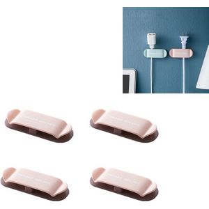 10 Set Multifunctionele Home Creative Free Punching Plug Holder Wire Storage Artefact (Roze)