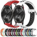 Voor Garmin Vivomove Trend 20 mm geperforeerde ademende sport siliconen horlogeband (roze + watereend)