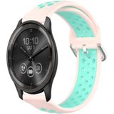 Voor Garmin Vivomove Trend 20 mm geperforeerde ademende sport siliconen horlogeband (roze + watereend)