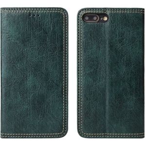 Voor iPhone 7 Plus / 8 Plus Retro Tree Bark Texture PU Magnetic Horizontal Flip Leather Case met Holder & Card Slots & Wallet(Green)