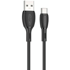 Borofone BX86 Advantage 3A USB naar USB-C / Type-C siliconen oplaaddatakabel  lengte: 1m