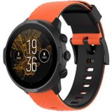 Voor Suunto 7 24 mm Tweekleurige siliconenvervangingriem horlogeband (oranje zwart)