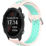 Voor Garmin Forerunner 245 Music 20 mm geperforeerde ademende sport siliconen horlogeband (roze + watereend)
