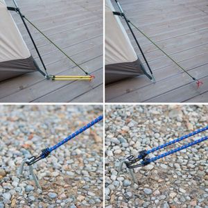 2 PC's Outdoor Tent ruwe elastisch touw gebonden hoge Bagage touw Clothesline Camping  lengte: 60cm  Diameter: 8mm  willekeurige kleur levering