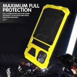 Voor iPhone 11 Pro Max Schokbestendig waterdicht stofdicht metaal + siliconen beschermhoes met houder (geel)