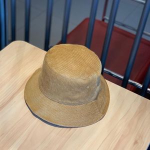 Leisure Corduroy Fisherman Hat Fall en Winter Foldable Art Sunhat  Maat: M (56-58cm)(Gember)