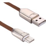 1m 2A USB-C / Type-C op USB 2.0 Sync snelle lader datakabel voor Galaxy S8 & S8 PLUS / LG G6 / Huawei P10 & P10 Plus / Oneplus 5 en andere Smartphones (bruin)