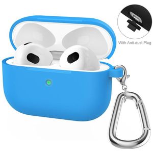 ENKAY Hat-Prince Thickened Silicone Protective Case Shock-Absorbing Cover with Keychain for Apple AirPods Pro 2 2021(Blue)