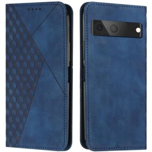 For Google Pixel 7 Diamond Splicing Skin Feel Magnetic Leather Phone Case(Blue)