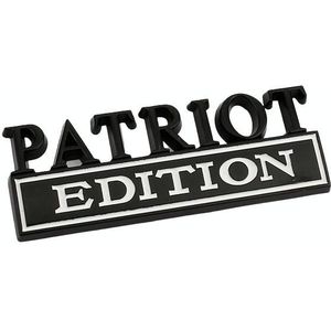 2 stks Patriot Edition Metal Leaf Board Car Stickers Back Tail Box Label (zwart wit)