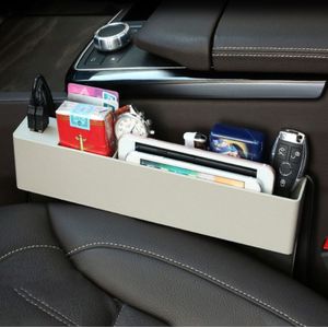 Universele auto multi-functionele lader console kant Pocket Seat gap kant opbergdoos  met 2 USB-poorten (grijs)
