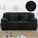 Pluche stof sofa cover dikke zachte bank elastische sofa covers niet omvatten kussensloop  specificatie: 3 Seat 190-230cm (zwart)