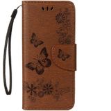 Voor SamsungGalaxy S9 Vintage relif bloemen vlinder patroon horizontale Flip lederen draagtas met kaartslot & houder & portemonnee & Lanyard(Brown)