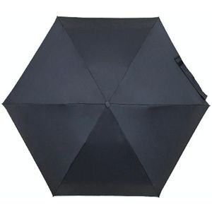 Parachase Mini Six Fold Bag Black Lijm Zonnebrand Sunscreen Anti-UV Sun Paraplu (Zwart)