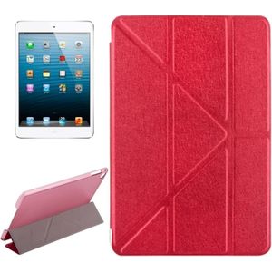 Transformers stijl zijde textuur horizontale Flip effen kleur lederen draagtas met houder voor iPad mini 2019 (rood)