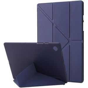 Voor Samsung Galaxy Tab A8 10.5 2021 Vervorming Transparante Acryl Horizontale Flip PU Lederen Tablet Case