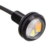 2 stuks 22 5 mm 2W 200LM wit + geel licht 4 LED SMD 5630 Eagle Eye auto Steering Light dagrijverlichting (zwart)