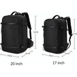 Ozuko 8983 Heren Outdoor Waterproof Rugzak Multi-Function Student Computer Travel Bag  Grootte: 20 inch (met waist bag)(Zwart)