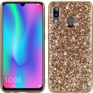 Glittery poeder schokbestendig TPU Case voor Galaxy A30 (goud)