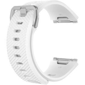 Voor Fitbit Ionic Visgraat Textuur Siliconen vervangende polsband horlogeband met gesp  grootte: S (Wit)