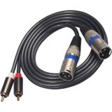 366155-15 2 RCA male naar 2 XLR 3 pin Male audio kabel  lengte: 1.5 m