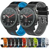 Voor Amazfit GTR 47 mm 22 mm geperforeerde tweekleurige siliconen horlogeband (wit + blauw)