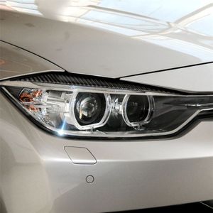1 Pairs Carbon Fiber auto lamp wenkbrauw decoratieve sticker voor BMW F30 2013-2015