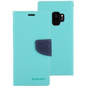 MERCURY GOOSPERY FANCY dagboek voor Galaxy S9 Kruis textuur horizontale Flip lederen draagtas met kaartsleuven & portemonnee & houder (mintgroen)