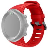 Voor Suunto Core serie vierkant stalen gesp siliconen TPU horloge Bands(Red)