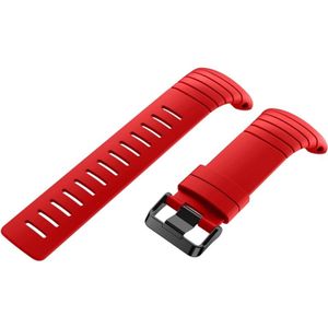 Voor Suunto Core serie vierkant stalen gesp siliconen TPU horloge Bands(Red)