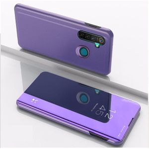 Voor OPPO Realme 5 Pro plated mirror horizontaal Flip leder met standaard mobiele telefoon holster (paars blauw)