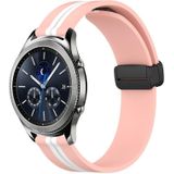 Voor Samsung Gear S3 Classic 22 mm opvouwbare magnetische sluiting siliconen horlogeband (roze + wit)