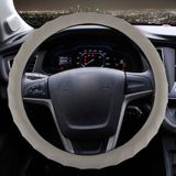 Vervormde regels textuur universele Rubber auto Steering Wheel Cover vier stelt seizoenen generaal (Khaki)