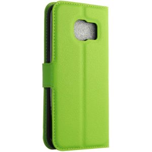 Voor Samsung Galaxy S7 / G930 Litchi structuur horizontaal flip lederen hoesje met houder & opbergruimte voor pinpassen & portemonnee(groen)