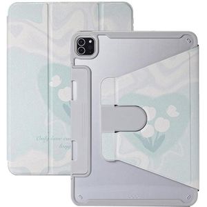 Voor iPad 10e Gen 10.9 2022 Split Lade Rotatie Painted Leather Smart Tablet Case(Bloemen)