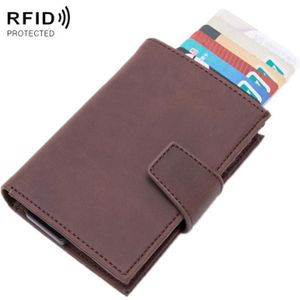 RFID antimagnetische anti-diefstal aluminiumlegering wallet (mat donkerbruin)