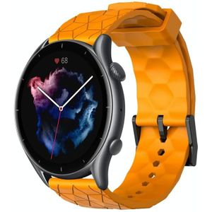 Voor Amazfit GTR 3 Pro 22 mm voetbalpatroon effen kleur siliconen horlogeband